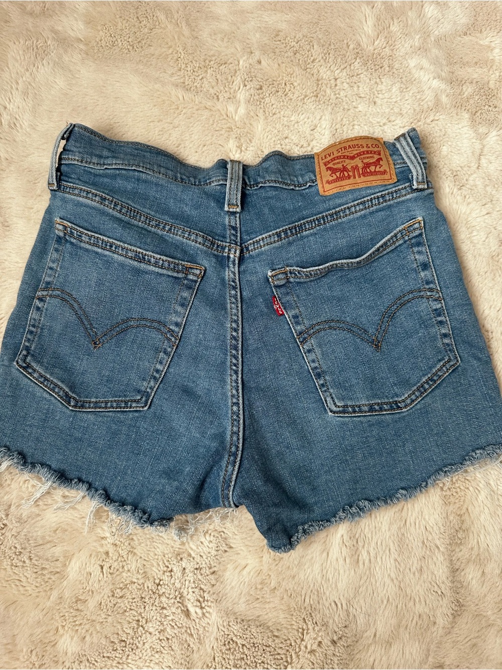 Levi's Blue High-Rise Denim Cutoff Shorts